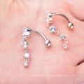 2021 Hot Selling Stainless Steel Multi Color Water Drop AAA Zircon Belly Button Ring Navel Ring